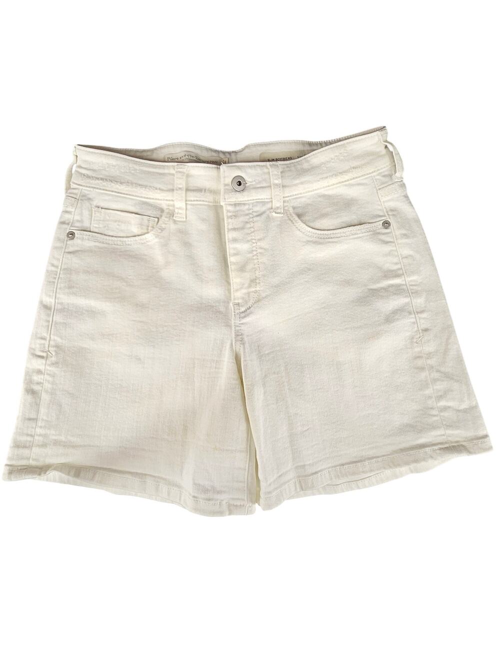 PILCRO & THE LETTER PRESS WOMEN'S DISTRESSED WHITE SLIM BOYFRIEND SHORTS SIZE 27